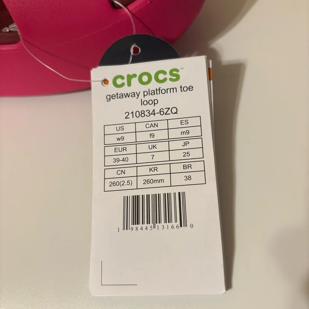 NWT - Crocs Getaway Platform Toe Loop Dragon Fruit Women’s Size 9. - Picture 9 of 10